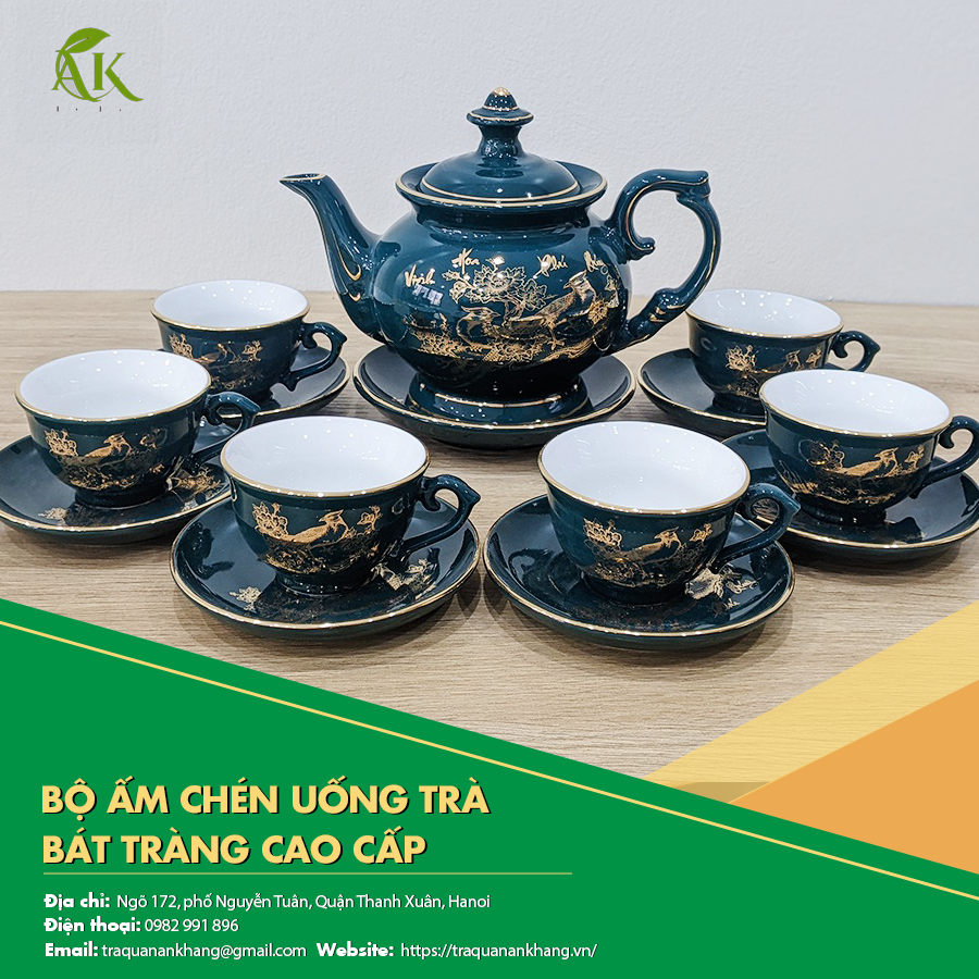 Bộ ấm chén uống trà Bát Tràng cao cấp hiện nay