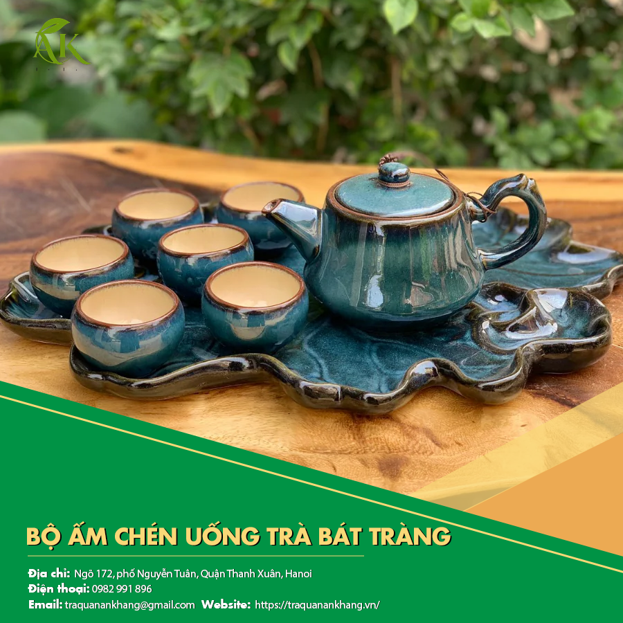 Bộ ấm chén uống trà Bát Tràng cao cấp