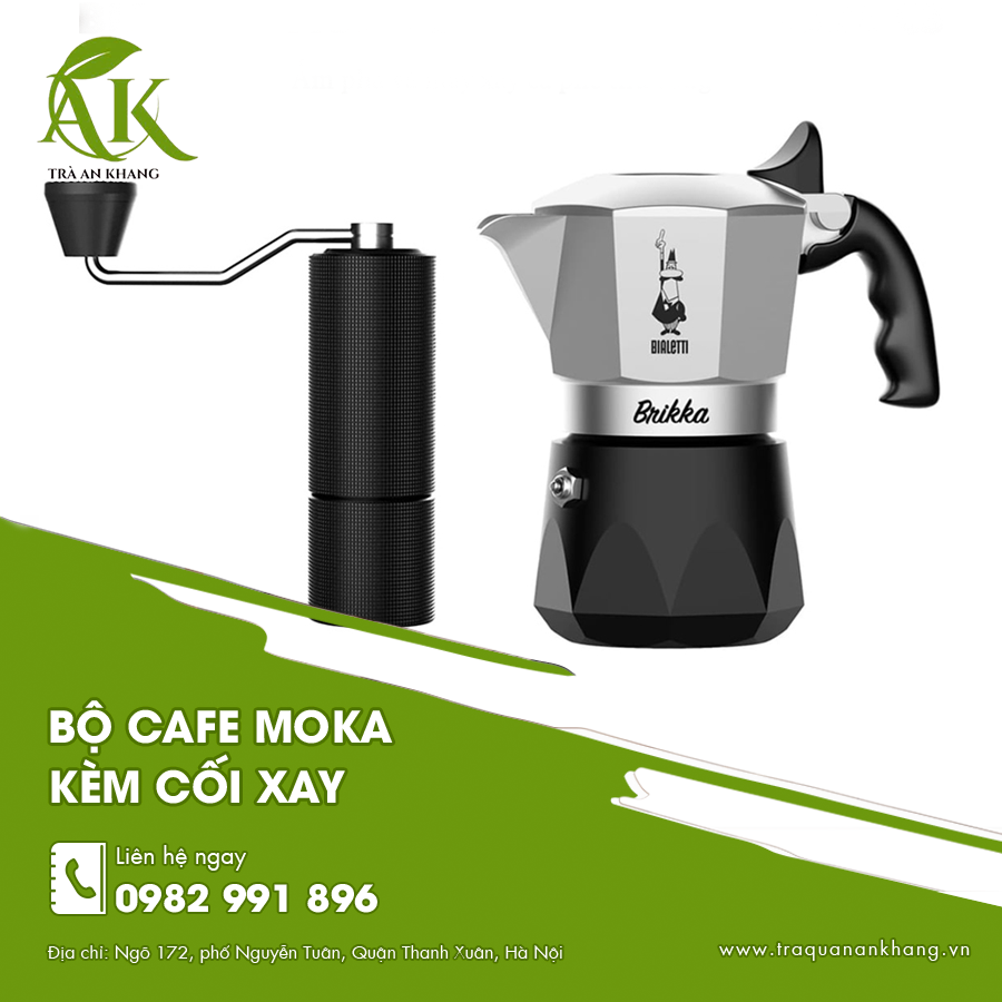 Bộ cafe Moka kèm cối xay