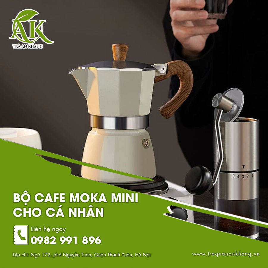 Bộ cafe Moka mini cho cá nhân