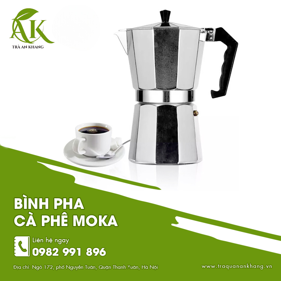 Bình pha cà phê moka nhôm nguyên khối giúp giữ trọn hương vị cà phê Ý.