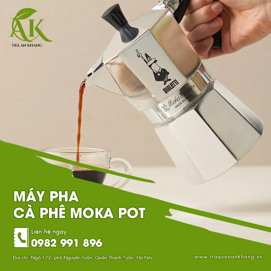 Máy pha cà phê moka pot inox cao cấp cho hương vị cà phê chuẩn phong cách Ý.