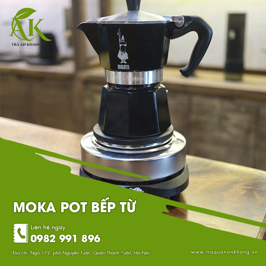 Moka pot bếp từ thiết kế sang trọng dễ sử dụng và vệ sinh.