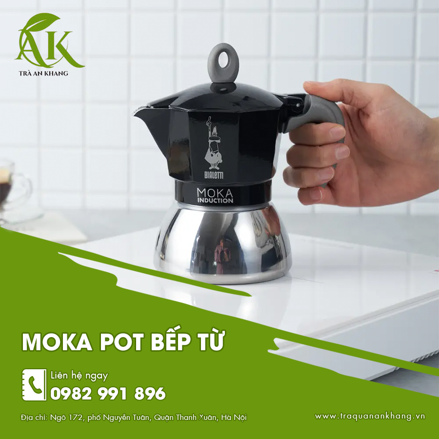 Moka pot bếp từ inox cao cấp phù hợp cho mọi loại bếp hiện đại.