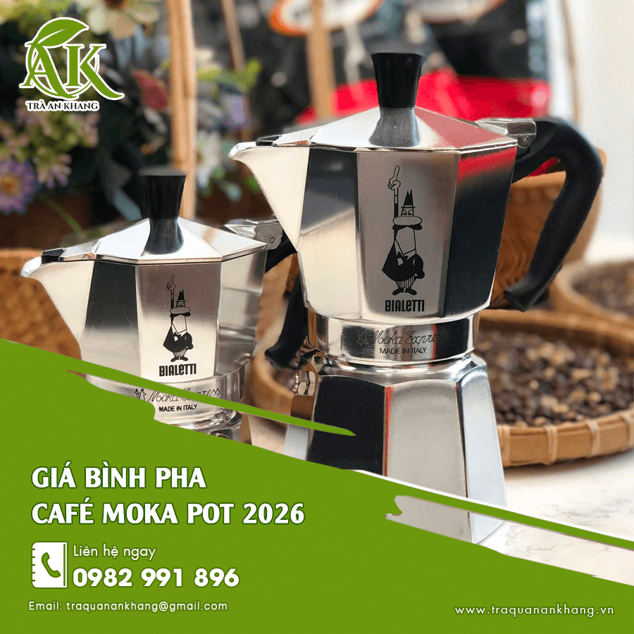 Mẫu bình pha café Moka Pot 2026 thiết kế hiện đại